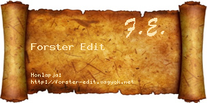 Forster Edit névjegykártya